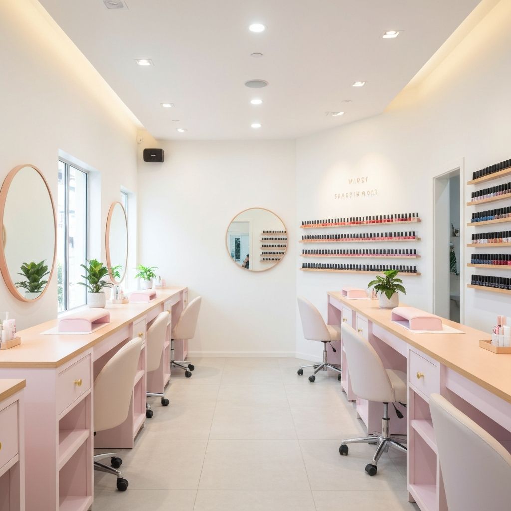 Clean and welcoming interior of M & K Nails salon in Kallangur